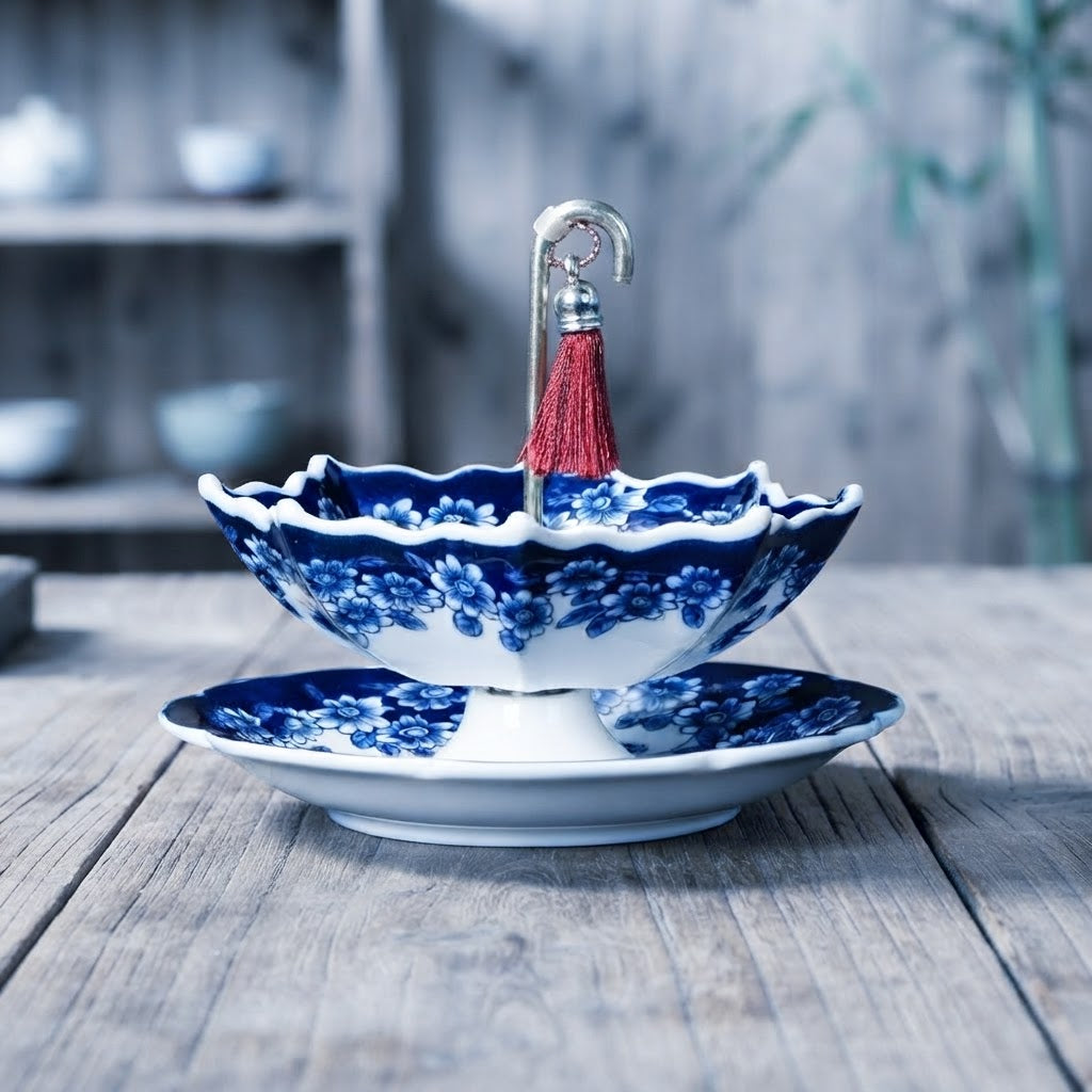 Paraguas de Té Mimarte, el infusor de porcelana pintado a mano