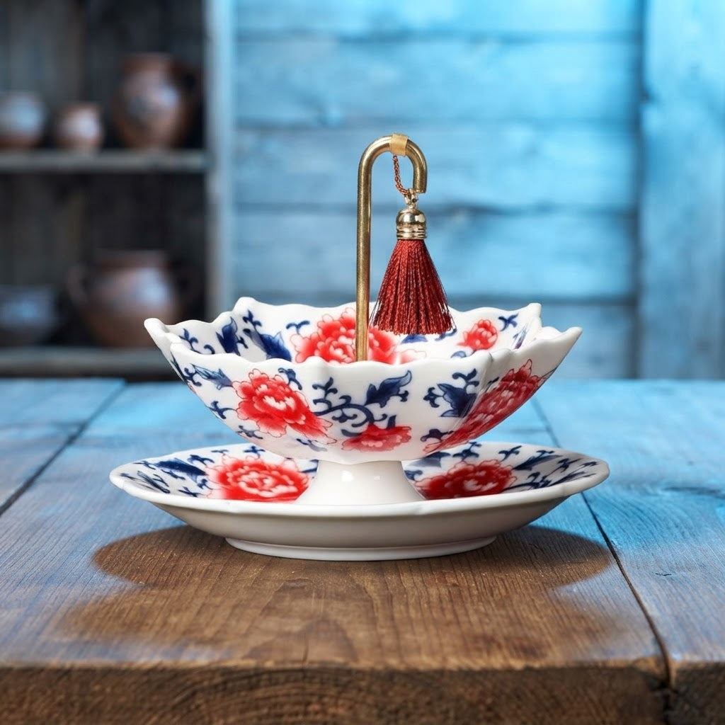 Paraguas de Té Mimarte, el infusor de porcelana pintado a mano