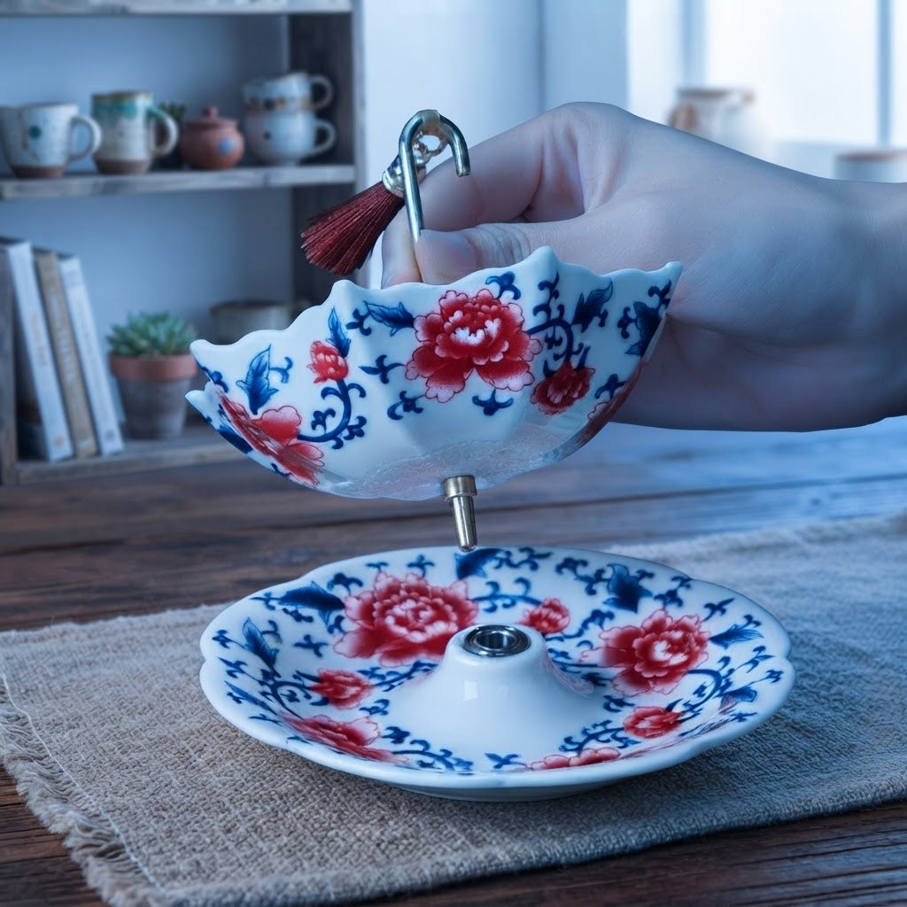 Paraguas de Té Mimarte, el infusor de porcelana pintado a mano