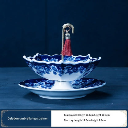 Paraguas de Té Mimarte, el infusor de porcelana pintado a mano
