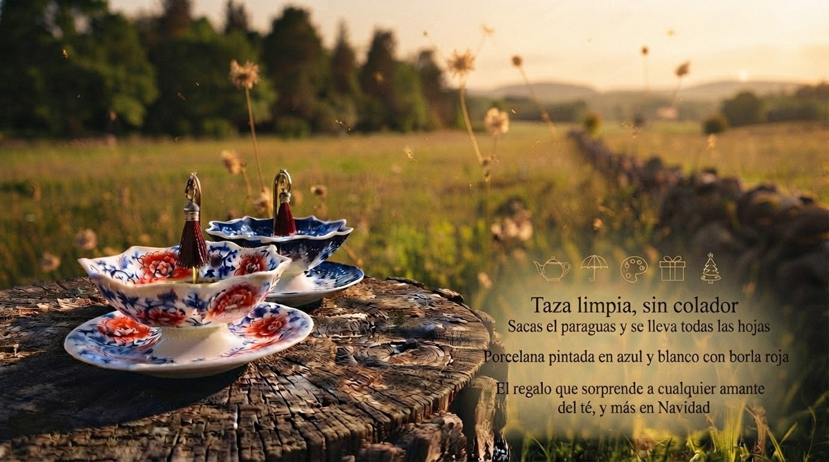 Paraguas de Té Mimarte, el infusor de porcelana pintado a mano